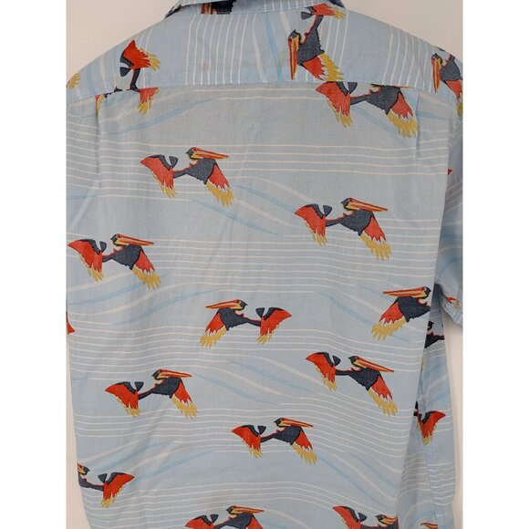Billabong Hawaiian Button Up Size XL Tailored Fit Stretch Parrot Print Tropical - Picture 4 of 12